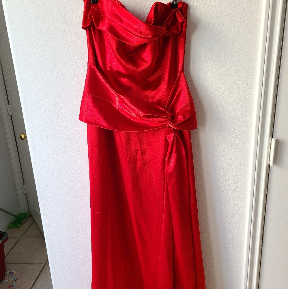 SOLD!! Red strapless gown by Rebecca